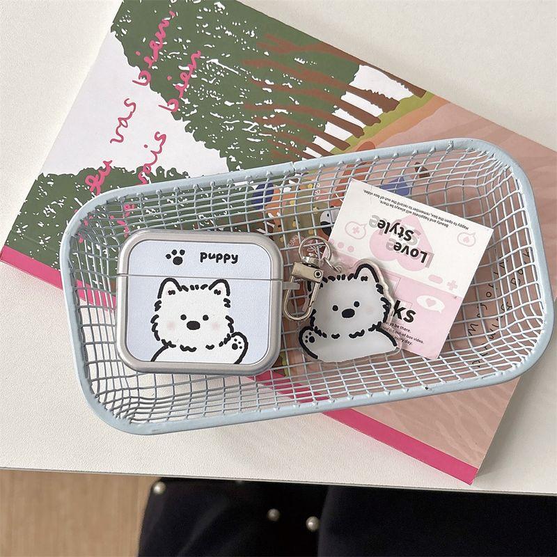 

Cute Cartoon Puppy Kitten Suitable for AirPods Pro1 Generation 2 Generation 3 Generation 4 Generation Bluetooth Headset Case Protective Cover AirPods4 Wave West Highland + Pendant