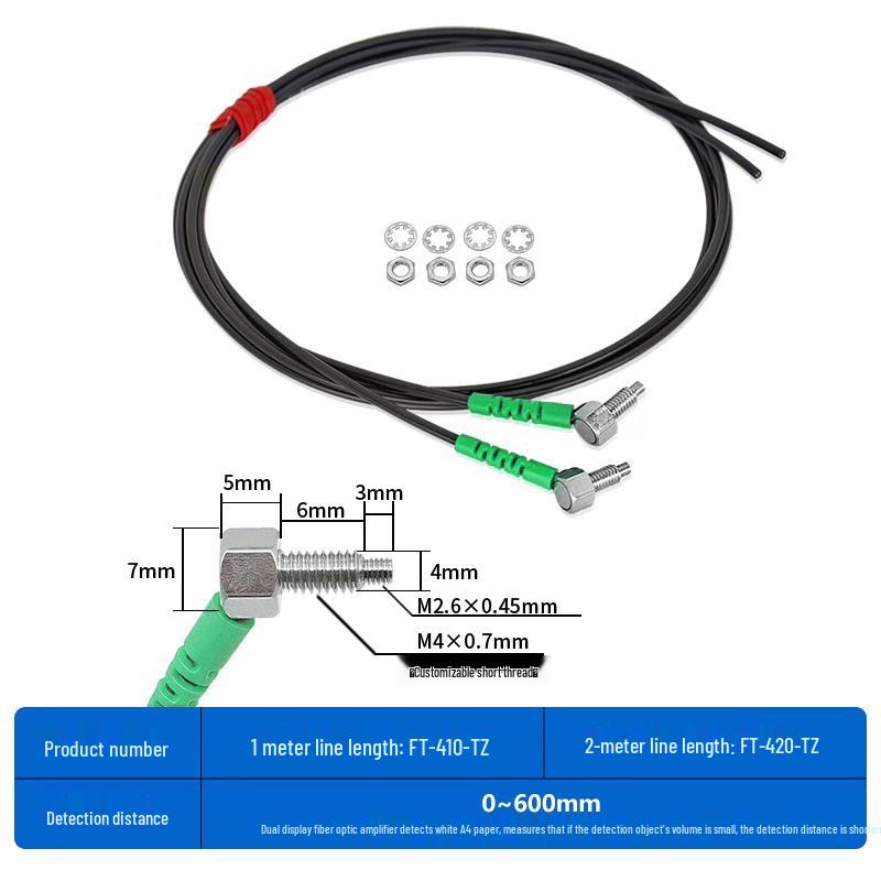 High-Speed M3M4M6 Fiber Optic Sensor with Diffuse Reflection, Through-Beam, Elbow, Straight Head, & Coaxial Probe