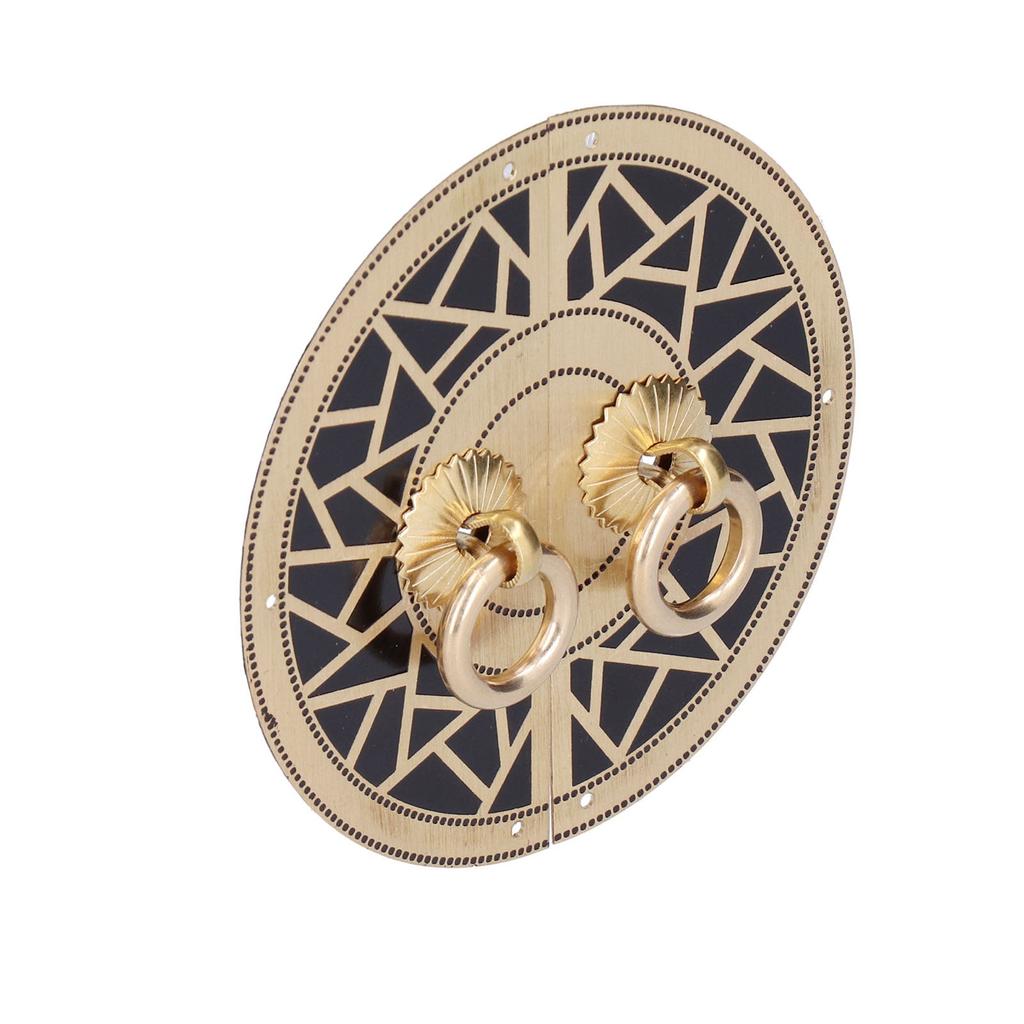 Chinese Antique Cabinet Handle Brass Circular Plaid Bookcase Knob for Wardrobe Door Window