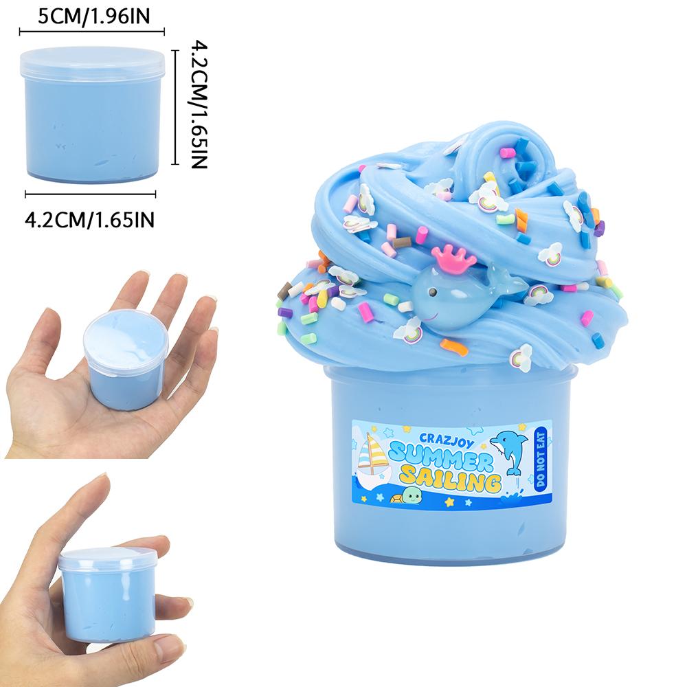 Festliches 2,37oz Fluffy Butter Slime Kit, Nicht klebriges duftendes DIY-Bastelset, weiche Stressbewältigung für Partys und Feiertagsgeschenke