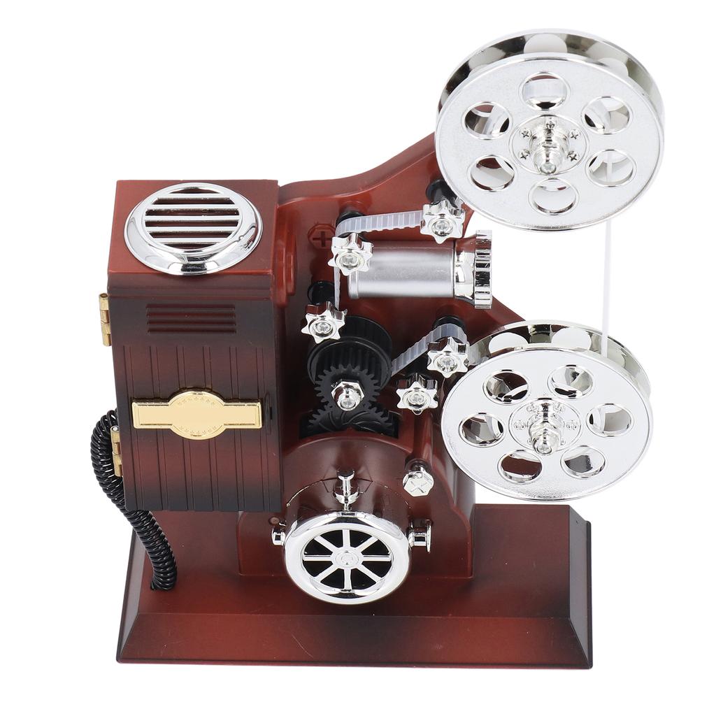 Vintage Movie Film Projector Music Box ABS Antique Wind Up Music Box for Movie Theater Home Study Room Office Table
