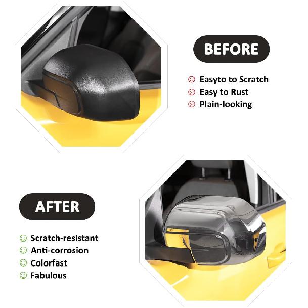 ABS Carbon Fiber Car Side Rearview Mirror Cover Trim For Ford Maverick 2022 Side Wing Mirror Cap Accessories (Silver)