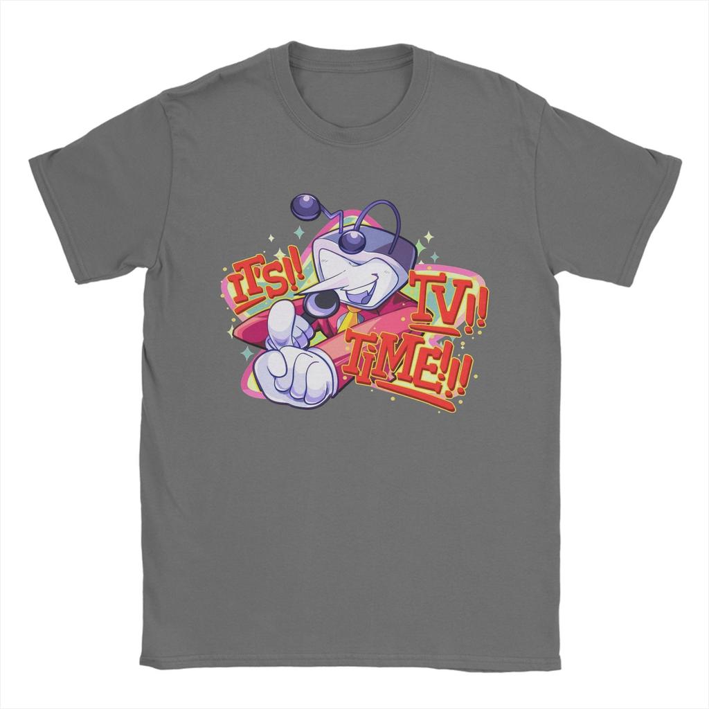 Men Tenna Deltarune It's Tv Time T Shirt Cotton Tops Awesome Short Sleeve Crew Neck Tee Shirt Summer T-Shirt