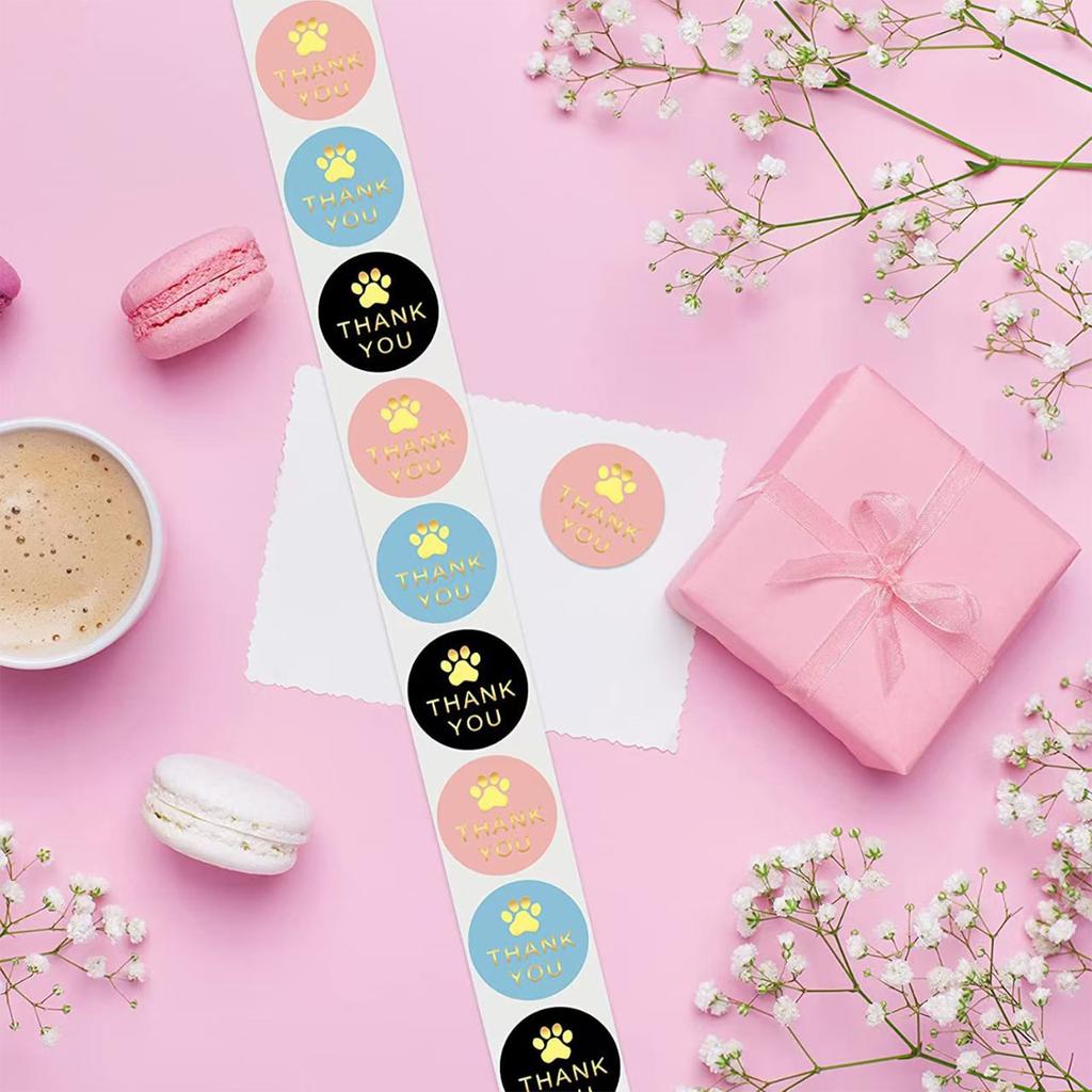 Hunde Pfotenabdruck Aufkleber Dankeschön Etiketten Verschlussaufkleber Dekorative Aufkleber Etiketten Umschlagaufkleber Tieraufkleber
