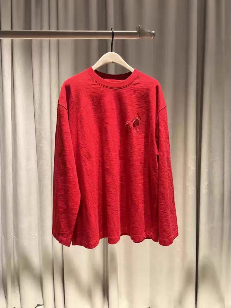 In Stock: Spring 2026 Casual Cartoon Embroidery T-shirt MBF1TEE031 Extra Small красный