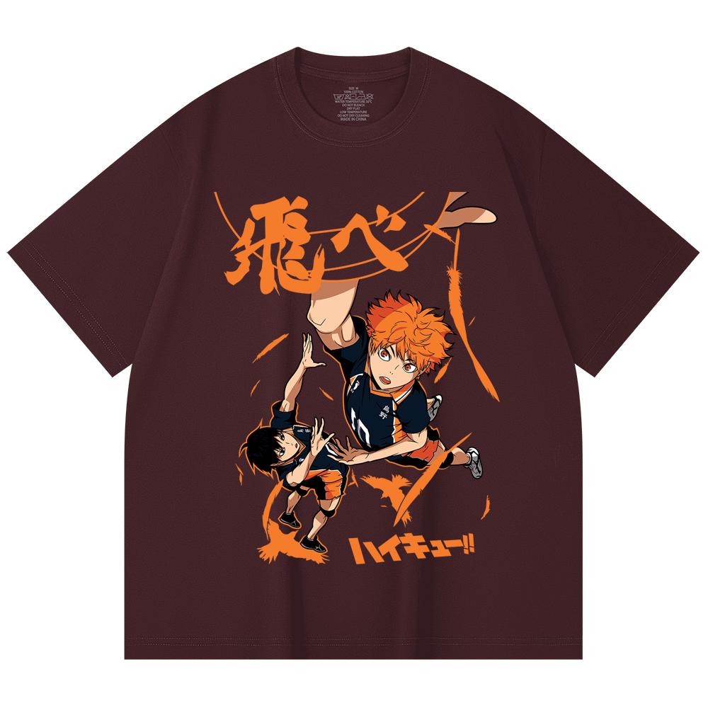 

230 Gsm 100% Cotton Haikyuu V10 Hinata Tobio Print Unisex Heavy Cotton T Shirt 2XL