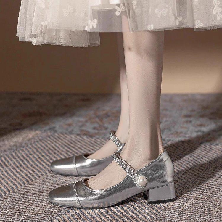 French light mouth small fragrant ballet shoes women's silver egg roll shoes women's flat beanie shoes light mouth single shoes princess shoes