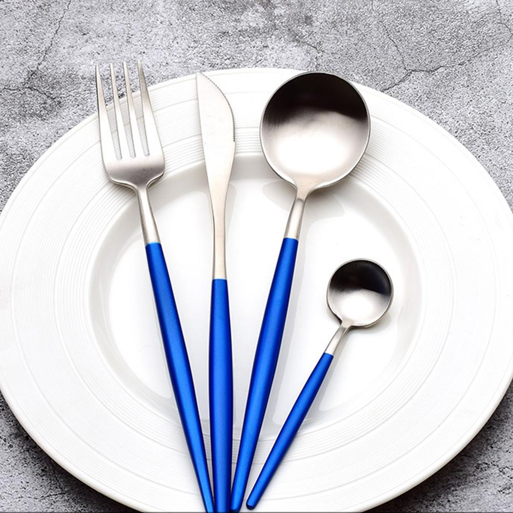 Ensemble de couverts antidérapants à bord lisse, poignée confortable, ensemble de couteaux et fourchettes en acier inoxydable 304, idéal pour la maison et le Restaurant, 4 pièces