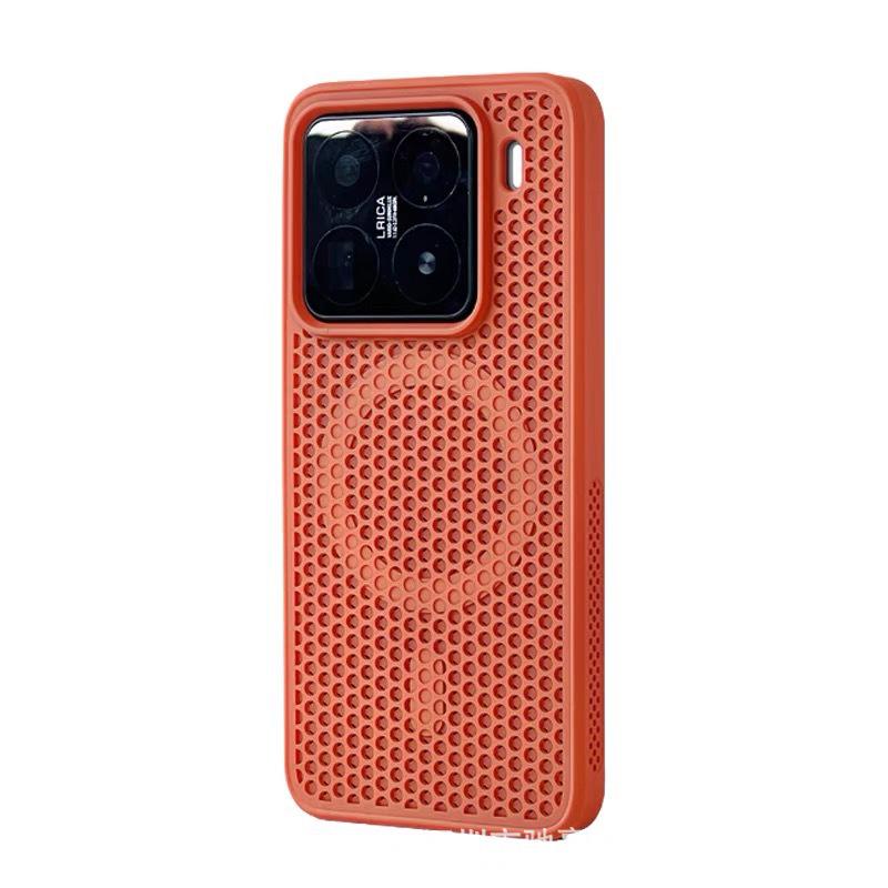 Xiaomi 15 Pro Frosted Magnetic Phone Case for Redmi K80, Honeycomb Mesh Design, Breathable Heat Dissipation, PC Material.