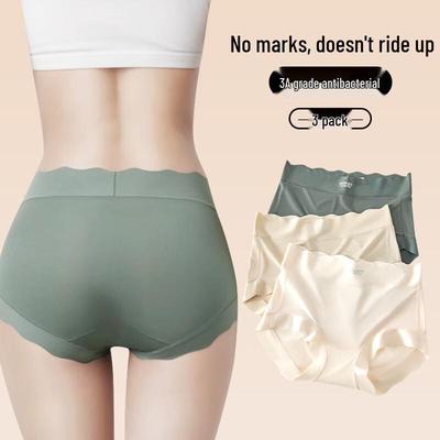 Women's Modal Seamless Ice Silk Briefs 3-Pack