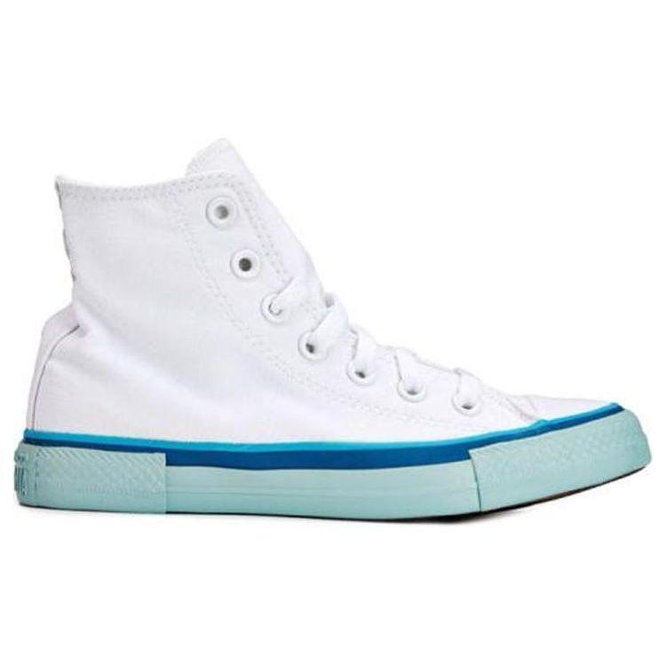 Converse Chuck Taylor All Star Color Block High Top Canvas Shoes Women Sneakers Off-White Blue 568805C