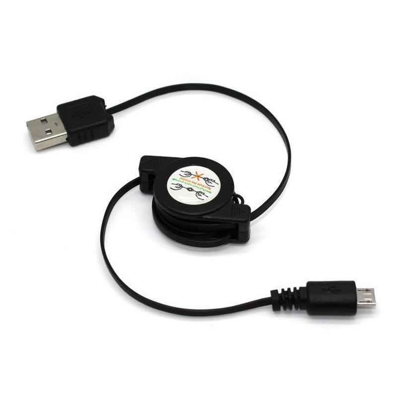 1m V8 Einziehbares Kabel USB zu Micro USB Kabel Tragbares Kabel USB A zu USB 2.0 B Ladekabel Einziehbar für Android Telefon