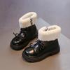 Children's Martin boots winter 2025 new two cotton baby girl leather boots soft sole non-slip girls short boots