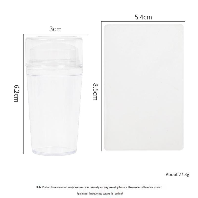 Large Silicone Nail Art Stamp with Lid - Single/Double Head French Design DIY Stamping Tools