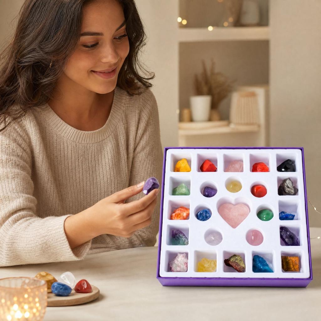 3D Christmas Advent Calendar Days Gemstone Surprise Box for Kids and Adults