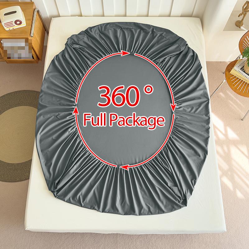 High Quality Fabric Fitted Sheet With Elastic Band Solid Color Mattress Sheet for King Queen Bed 150x200 180x200 200x220cm 1PC