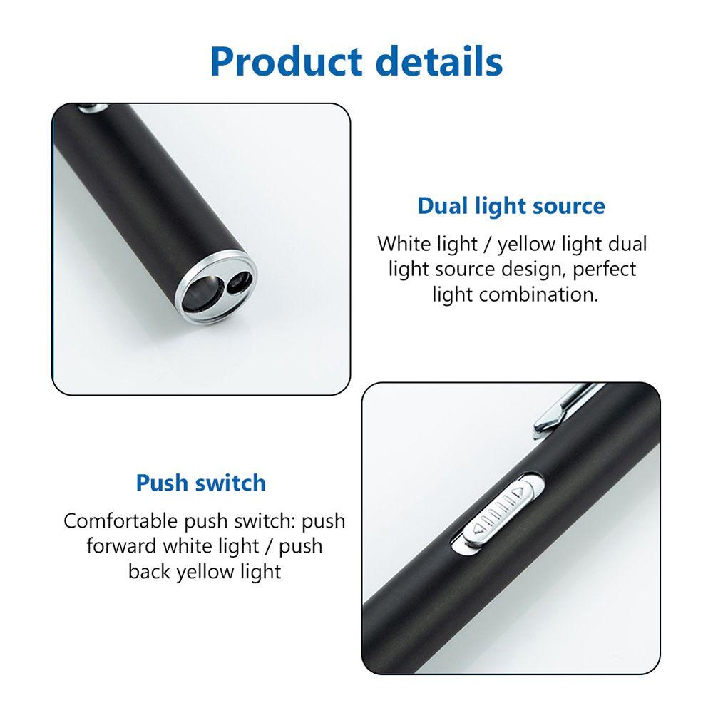 Dual Light Source Led Flashlight LED Torch Lamp Nursing Flashlight Medical Handy Pen Light