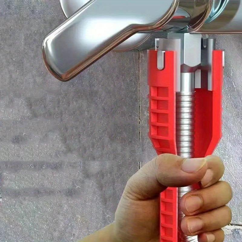 5-in-1 multifunctional sink wrench - durable plastic, suitable for faucet and bathroom installation