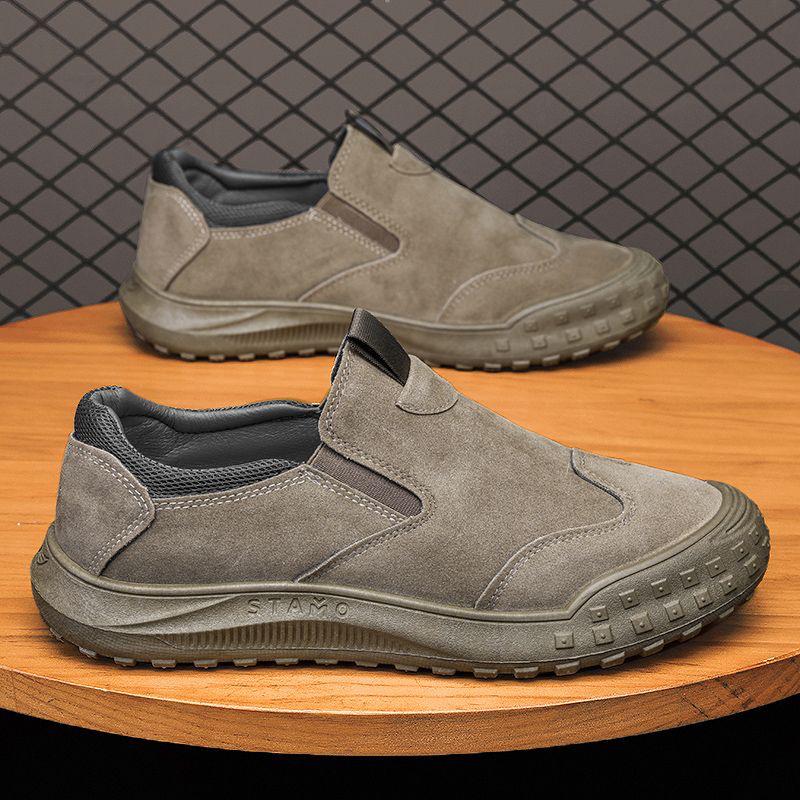 

Men s Summer Breathable Slip-On Work & Hiking Shoes - Non-Slip, Wear-Resistant Casual Footwear 40 хакі