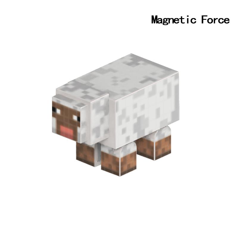 Pixel-Stil Mineral Magnet Welt Magnetische Bausteine Montage Ersatzteile Sensorisches Spielzeug für Kinder DIY Tierwürfel Grundplatte