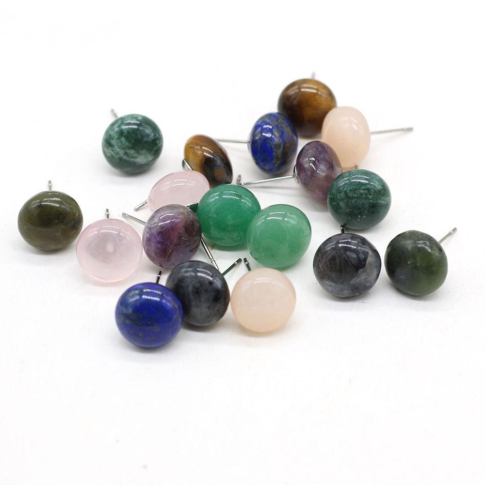 1 пара серег-гвоздиков из натурального камня — фото 3