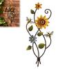 Outdoor Garden Hanging Decor Metal Sunflower Bee Wall Art, Rustic Flower Vine Hanging, Artistic Home Decoration Indoor Decorative Sculpture for Patio