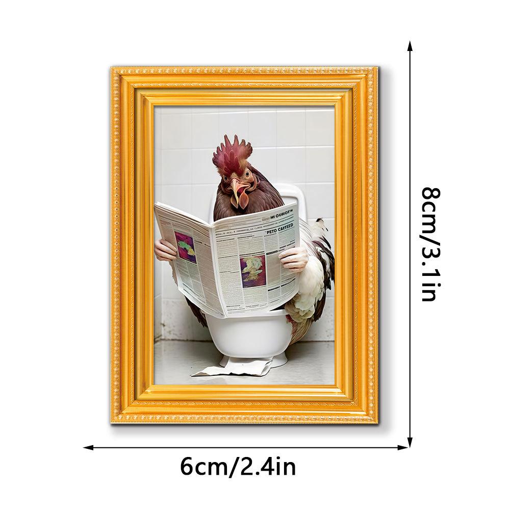 Funny Chickens 3D Wooden Photo Frame Magnet for Home Decoration
