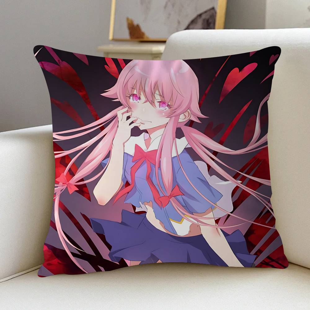 Gasai Y-Yuno Pillow Cover Sofa Cushion Cover Home Room Decoration Children Gift