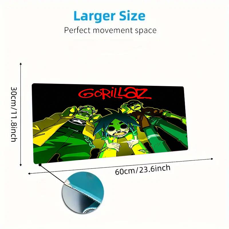Gorillaz Color Mouse Pad Large Gaming Table Cushion Non-slip Laptop Tablet Big Mousepad XXL Mat Mini PC Playmat With Lock edge