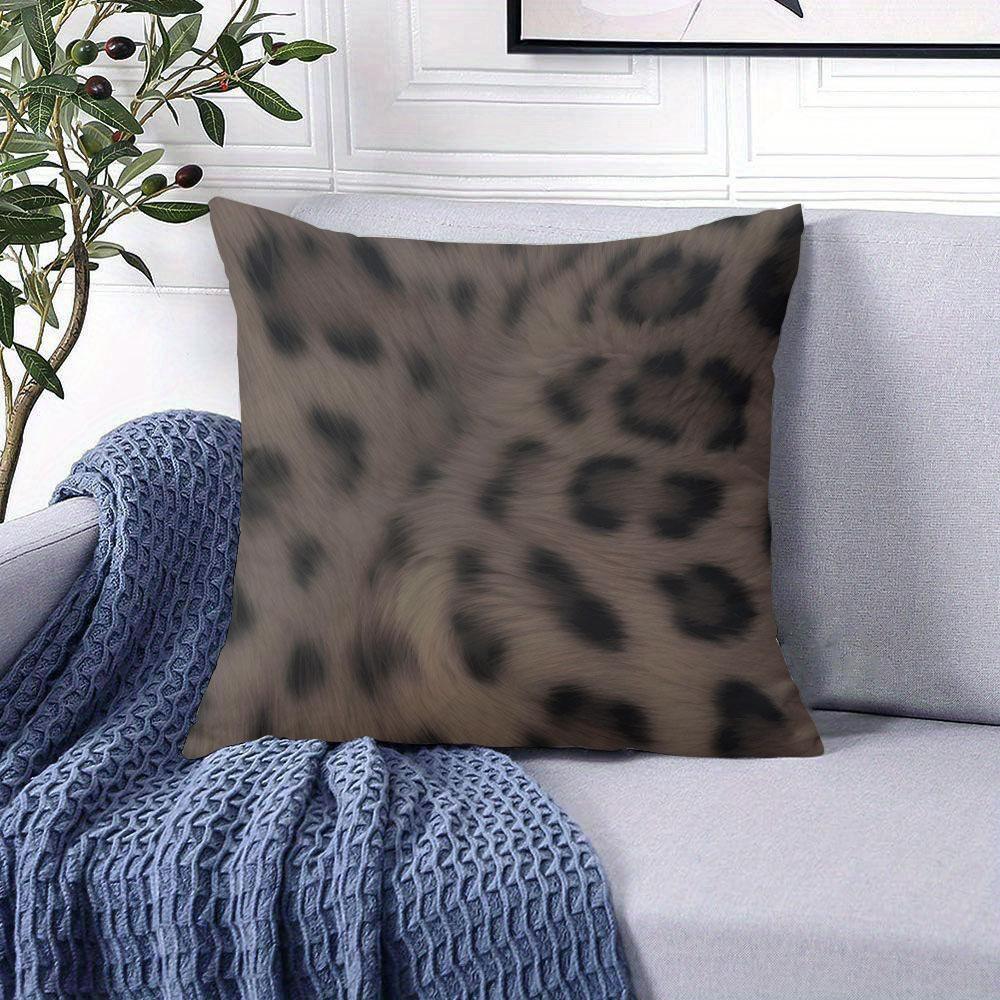 Leopard Fur square Jacquard Pillow Cover for Sofa Office Waist Cushion Cover Home Decorative Pillowcase