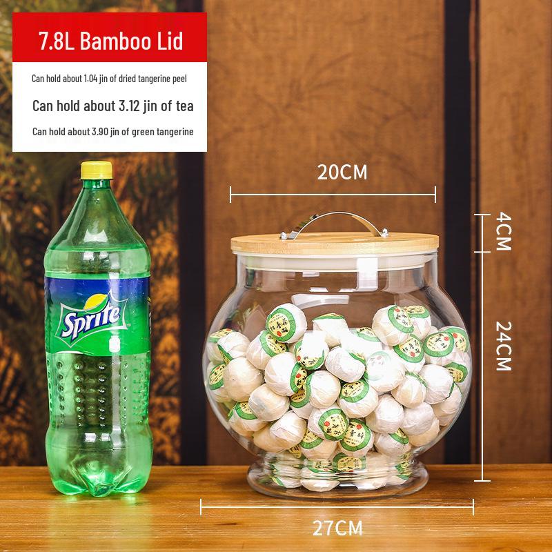 Large Glass Food-Grade Storage Jar for Dried Tangerine Peel and Tea Sealed for Freshness
