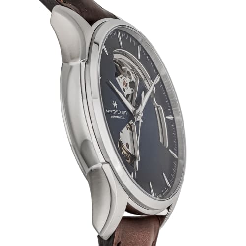 Hamilton Jazzmaster Open Heart Watch, Blue Dial, Stainless Steel, Sapphire Crystal, Automatic, 40mm, Swiss Made, Men's, Brown, H32675540