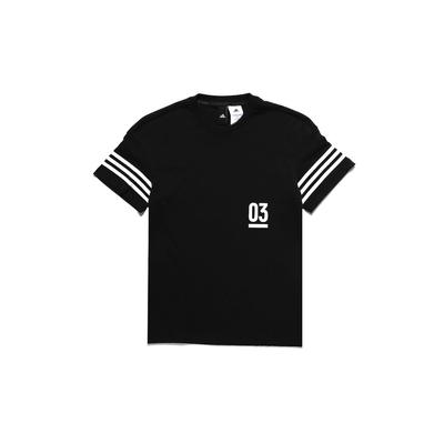 Striped Cuff Sports T-Shirt Men Tops Black CZ8956