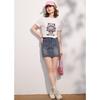 Bailuyu Women's Cotton Crew Neck Cartoon Print T-Shirt
