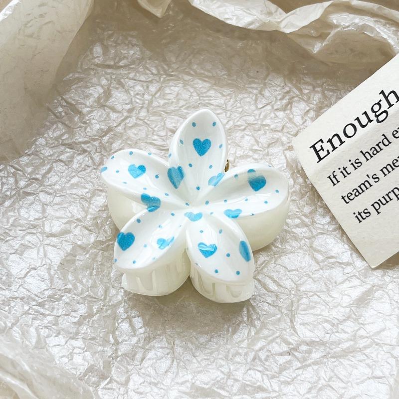 Romantic Frangipani Hair Clips with Printed Hairpins and Flower Hairpins for The Back of The Head