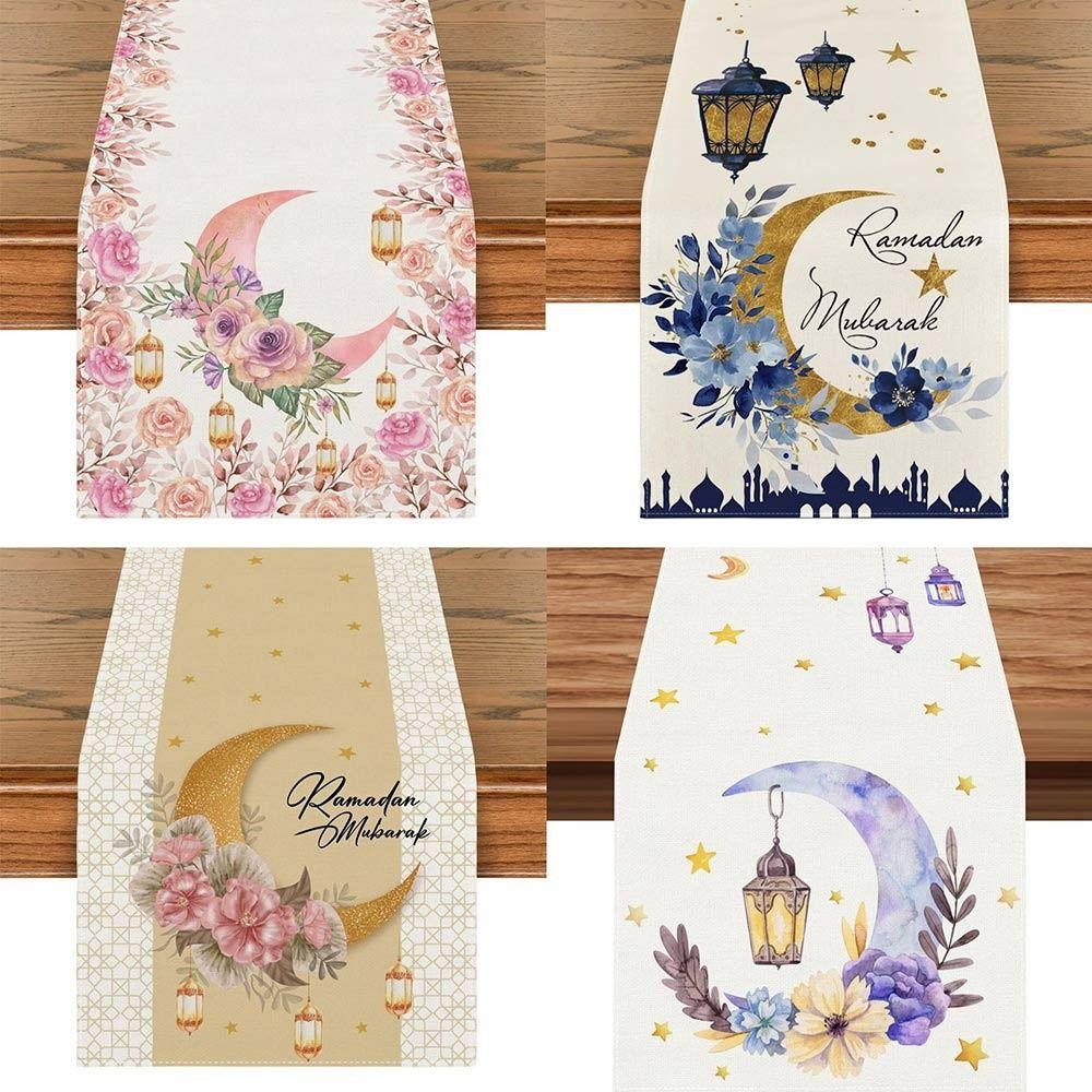 Heat Insulation Ramadan Table Runner Anti-slip Moon Table Runner New Table Cover  Eid Al Adha