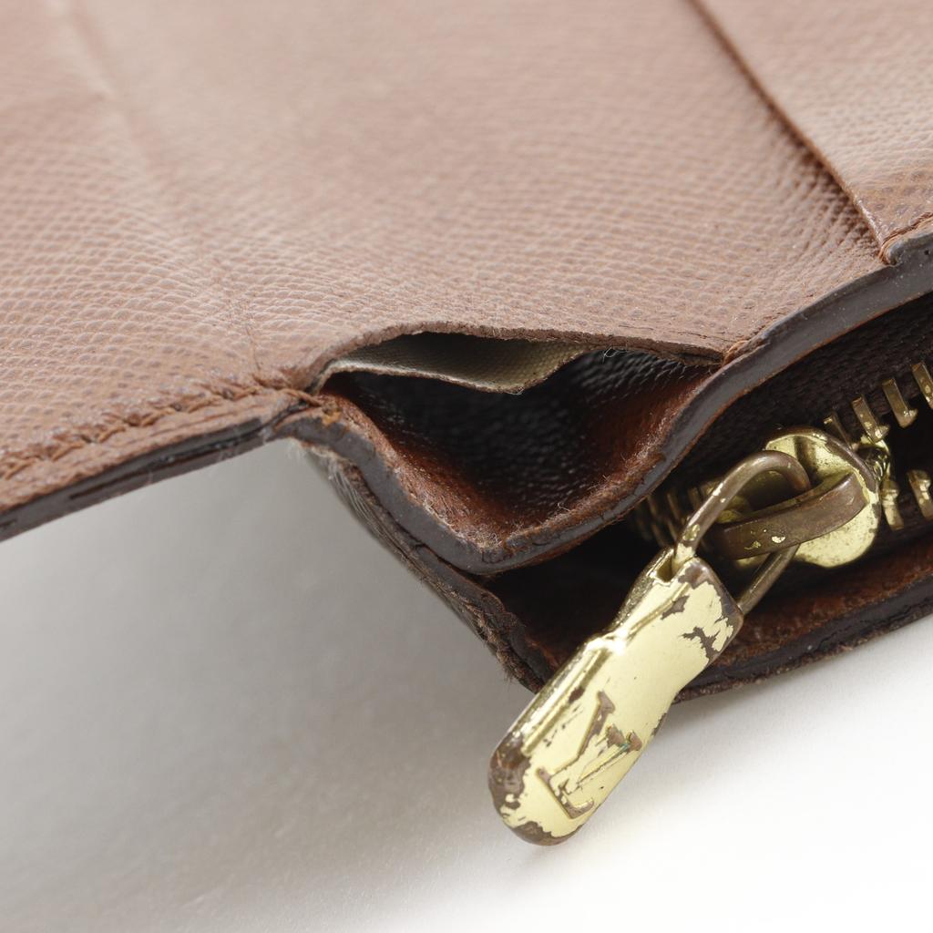 LOUIS VUITTON Porto Papie Zip Bi-Fold Wallet M61207 Brown Monogram canvas Women Used