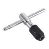 Adjustable Ratchet Tap Wrench T-Handle Tapping Ratcheting Wrench Hand Tool One Hand Operation for Automovtie Repair Tool