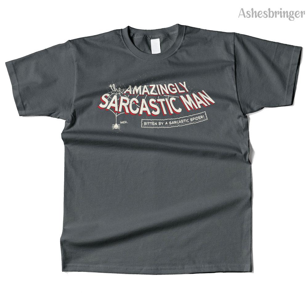 Mens Cotton The Amazingly Sarcastic Man Graphic High Quality T Shirt Street Casual Style Tee for Men and Women