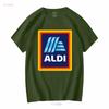 Neues ALDI Supermarkt Lebensmittelgeschäft Logo T-Shirt Lustig Größe S bis 5XL Vintage Gewaschene Mode Atmungsaktiv Stilvoll Lässig homme