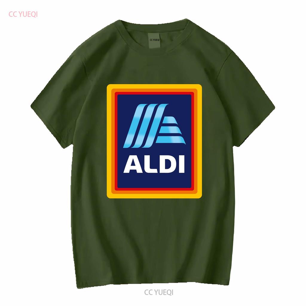 Neues ALDI Supermarkt Lebensmittelgeschäft Logo T-Shirt Lustig Größe S bis 5XL Vintage Gewaschene Mode Atmungsaktiv Stilvoll Lässig homme