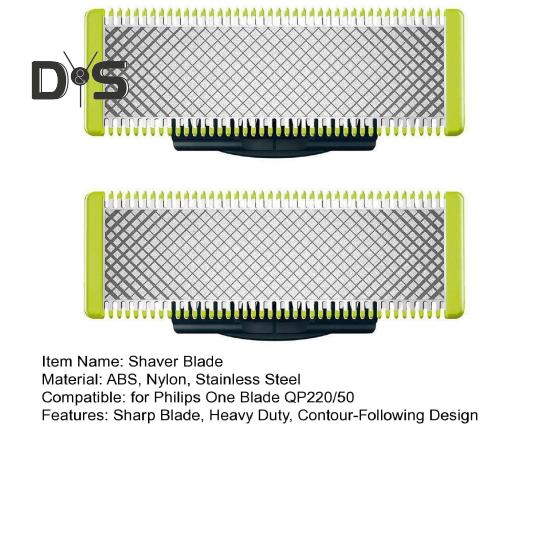 2Pcs Blade Replacement for Philips One Blade QP220/50 Electric Shaver Stainless Steel Men Razor Beard Trimmer Blade Head Husband Father Gift