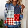 Ladies' Plaid Printed Casual Long Sleeved Sweatshirt Top