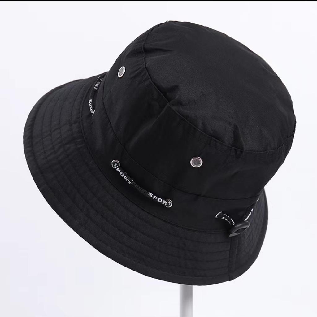 Outdoor Bucket Hat with Adjustable Drawstring Wide Brim Fisherman Cap Lightweight Breathable for Hiking Camping Fishing and Sun Protection