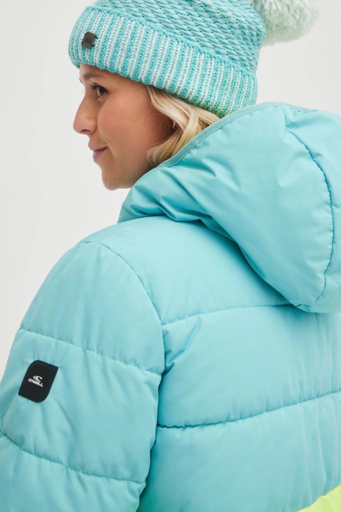 O'neill O'riginals Puffer Anorak Outdoor Wear Women Aqua Sea Color Block [1500028-45032] size XS