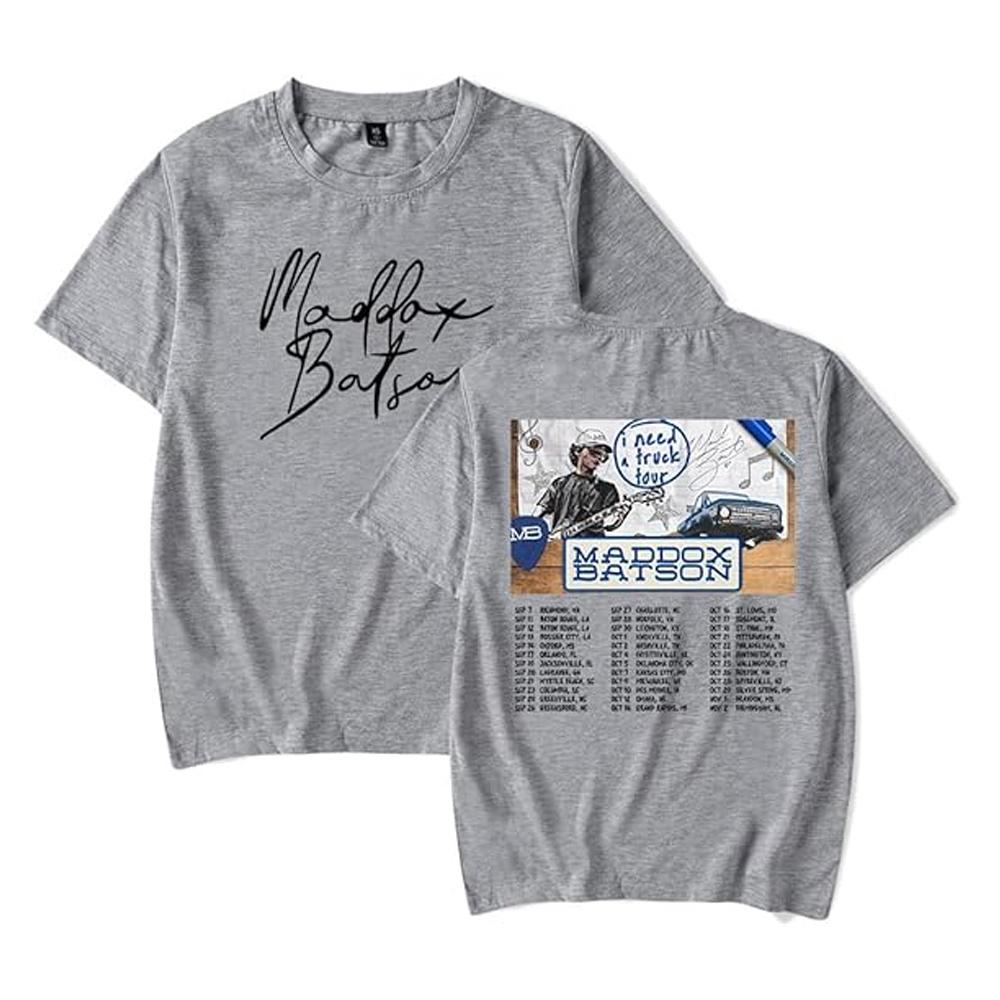 Maddox Batson I Need A Truck Tour Merch Trička Pánské Dámské Unisex Módní Krátký Rukáv Kulatý Výstřih Košile