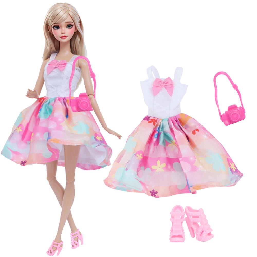 

Модное платье и аксессуары для куклы Барби 11,5 кукла-девочка мини-платье с милой короной сумочка туфли сапоги детская игрушка подарок