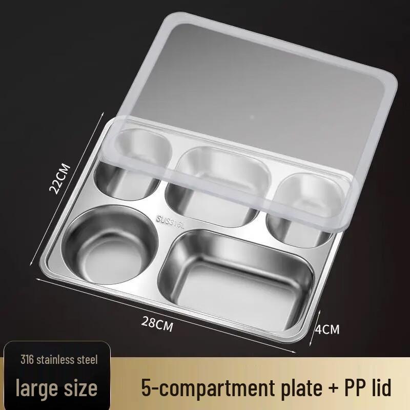 316 Stainless Steel Divided Meal Plate