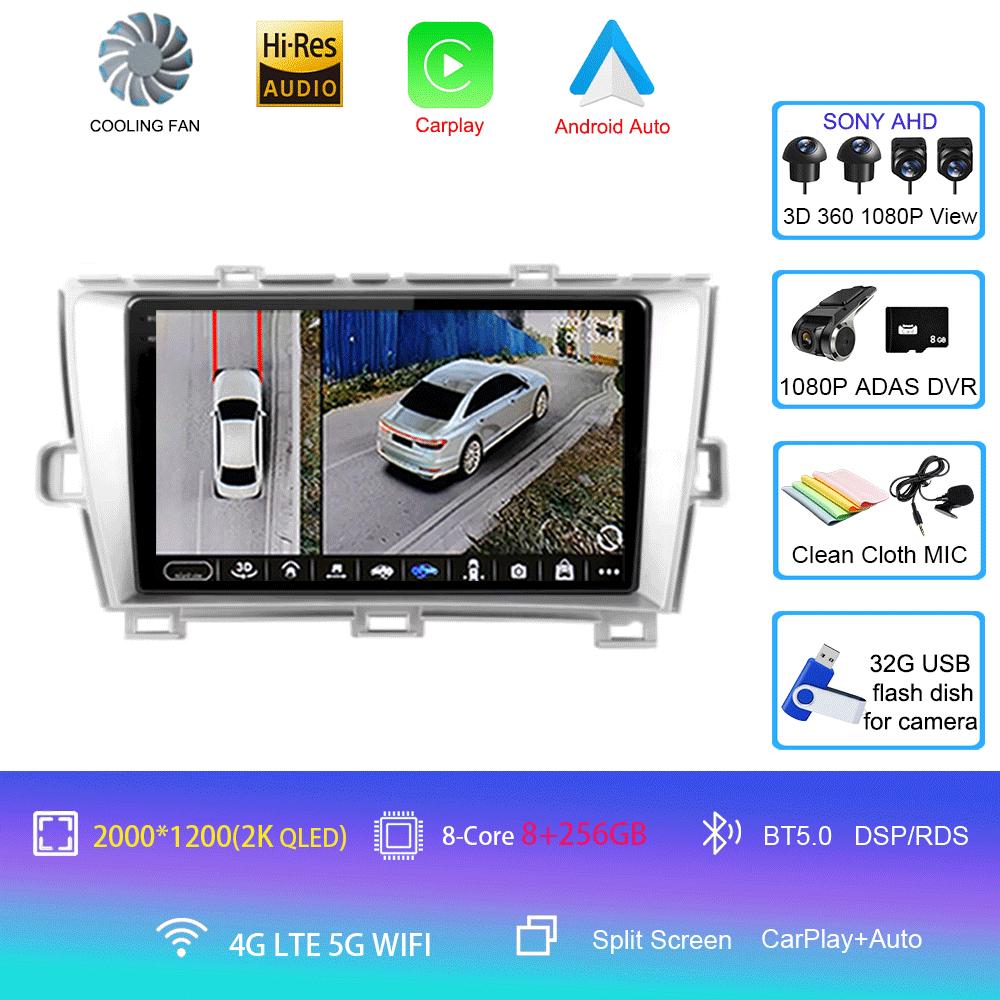 Car Radio Android 14 Carplay For Toyota Prius 3 XW30 2009 - 2015 LHD RHD Multimedia Video Player Navigation GPS Stereo Head Unit