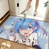 anime R-ReZero R-Rem Floor Mat Soft Flannel Floor Mat  Suitable for Entryways, Living Rooms, Bedrooms, and Bathrooms